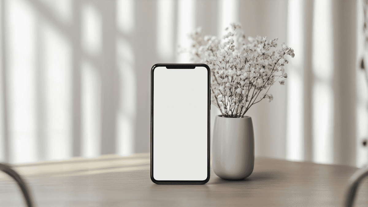 Minimalist Smartphone and Flowers